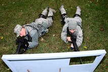 WRIGHT-PATTERSON AIR FORCE BASE, Ohio - Members of the 445th Security Forces Squadron conduct weapons maneuver exercises during a squadron exercise Oct. 1, 2011 at Wright-Patterson Air Force Base, Ohio. (U.S. Air Force Photo/Tech. Sgt. Anthony Springer)