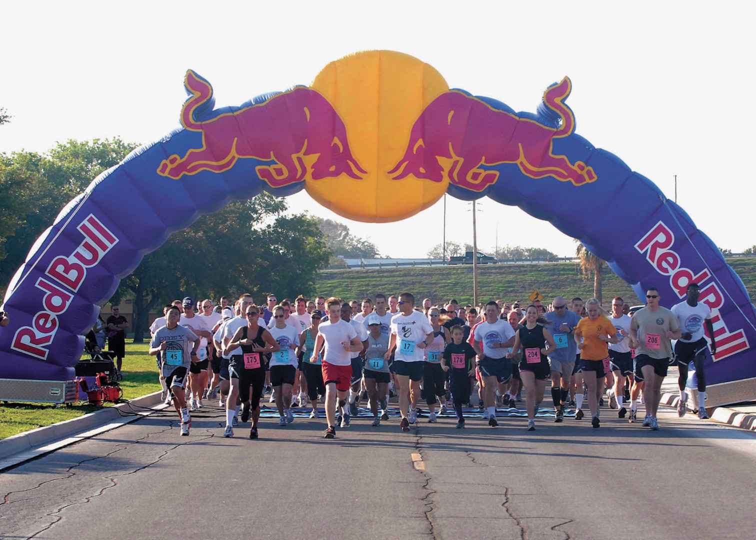 Runners get ready for the 10-kilometer Gateway Classic. (U.S. Air Force photo/Alan Boedeker)
