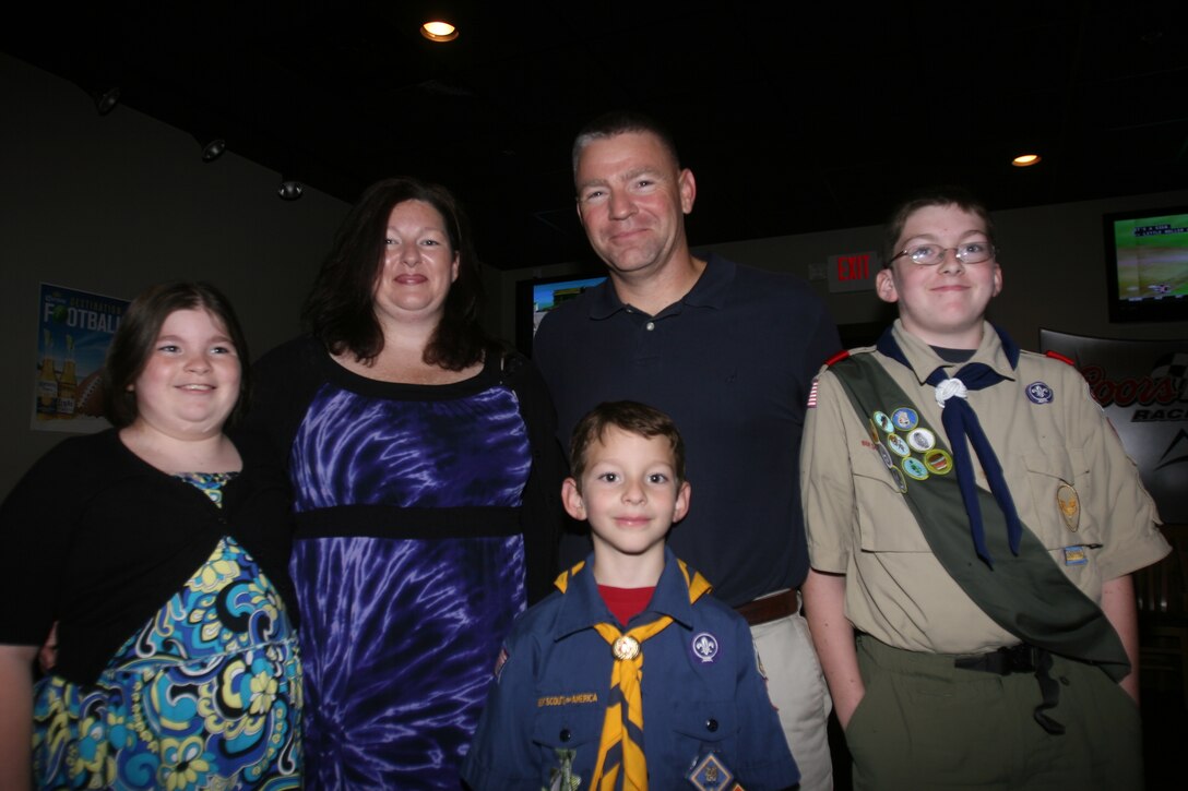 The Sasser family received the Military family of the Year award for the second time at the Carolina Grill in Havelock. The members of the Sasser family are: Harlie, Amy, Jason, Zachary, and Cameron.