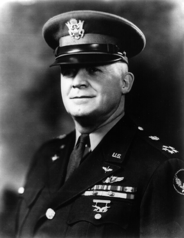 Brig. Gen. Henry H. “Hap” Arnold, commander of the 1st Wing of General Headquarters Air Force at March Field, California.  On October 22, 1935, he had outlined to the House Military Committee the additional land and resources needed to complete the Muroc Bombing and Gunnery Range at Muroc, California, future site of Edwards Air Force Base. (U.S. Air Force Photo courtesy AFFTC History Office) 