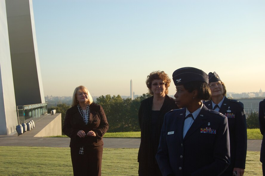 Dr. Kathi Katz, Tampa general Senior Vice President & Chief Nursing Officer, and Col Amelia Hutchins, Air Education & Training Command Chief, Medical Force Development/Formal Training Division. (Air Force Photo)
