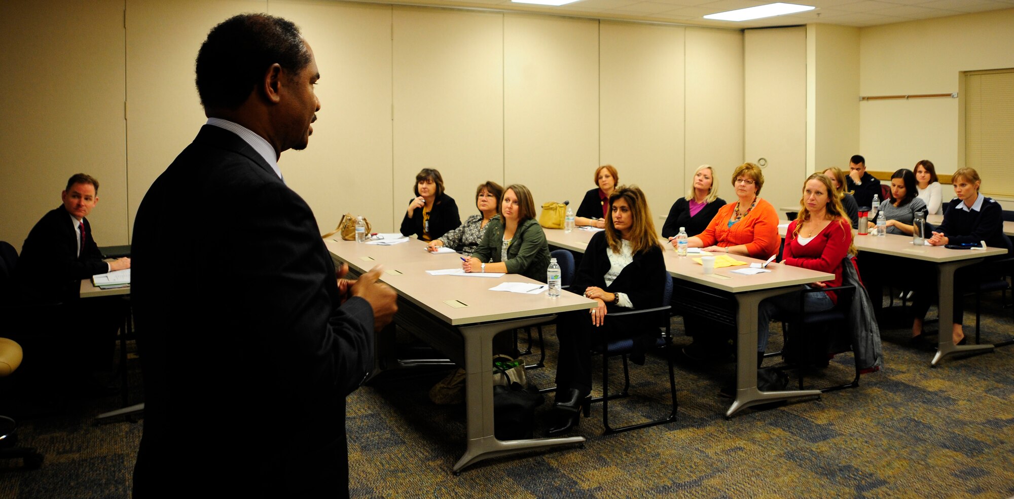Robert Gordon, Deputy Assistant Secretary of Defense for Military Community and Family Policy, led a discussion about spouse employment in the first-ever Congressional Military Family Caucus held outside of Washington, D.C., at Fairchild's Armed Forces Reserve Center Oct. 17.