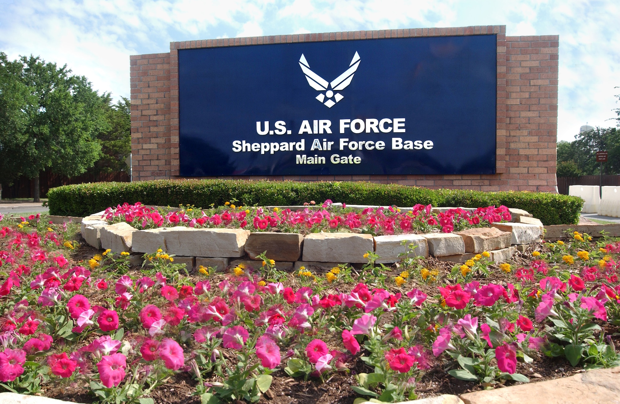 Sheppard Air Force Base's main gate is set to undergo several months of construction starting Oct. 31, 2011, which will affect vehicle traffic. (U.S. Air Force courtesy photo)