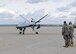A MQ-9 Reaper from the 174th Fighter Wing, New York Air National Guard, returns from its first flight at Wheeler-Sack Army Airfield, Ft. Drum, NY on 18 October 2011.  The Wing will fly the remotely piloted aircraft in restricted airspace around Ft. Drum to train pilots and sensor operators working from Syracuse’s Hancock Field. (US Air Force Photo by Staff Sgt. Ricky Best)