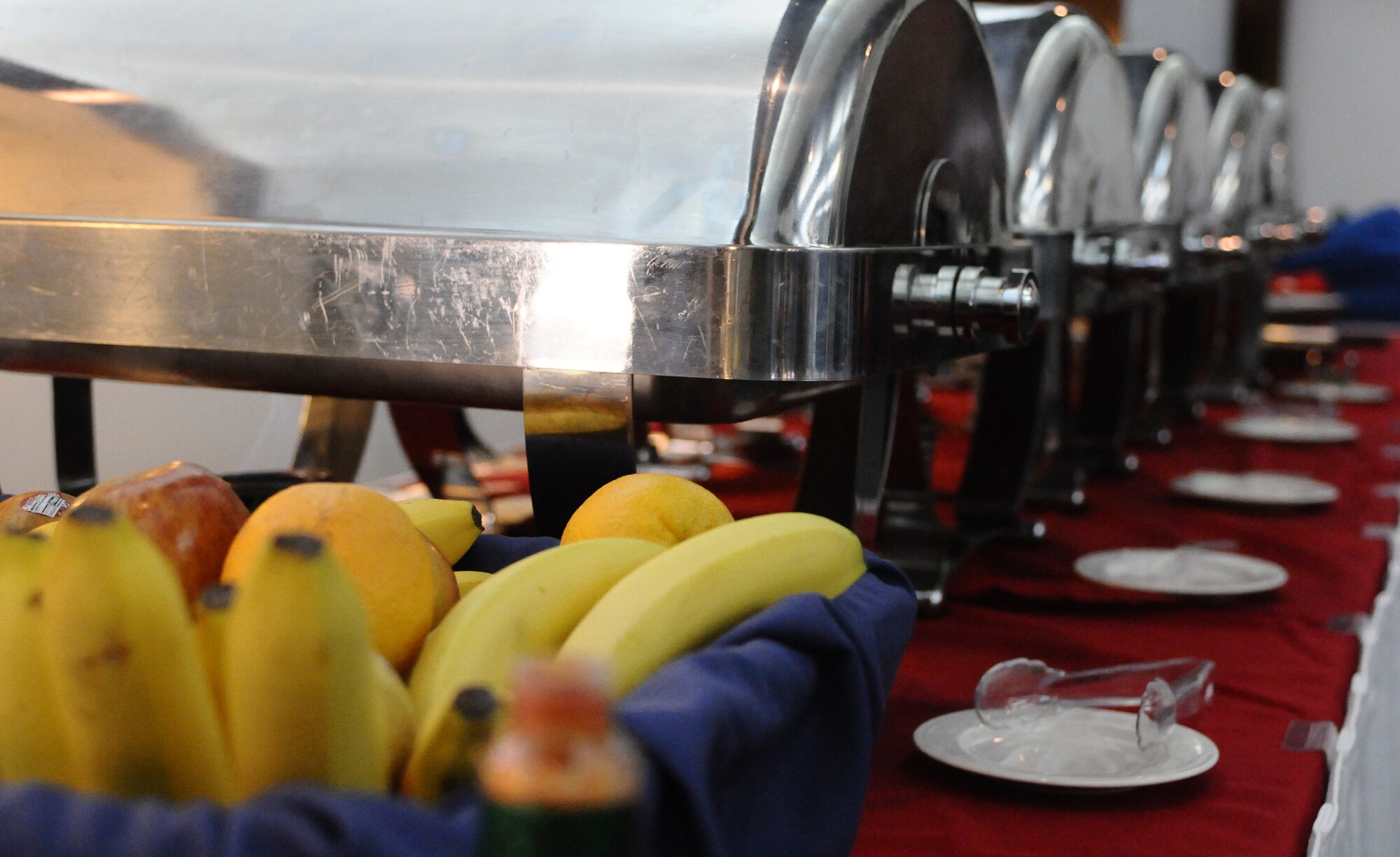 ANDERSEN AIR FORCE BASE, Guam—A breakfast buffet was served during the quarterly award breakfast ceremony held at the Sunrise Conference Center here, Oct. 27. The 36th wing Award Winners were announced during the ceremony after breakfast was served. (U.S. Air Force photo by Senior Airman Benjamin Wiseman/Released)