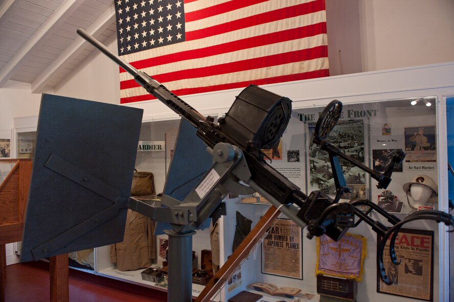 Exhibits of the World War II Flight Training Museum are showcased Oct. 18, 2011, in one of the original 13 buildings used during WW II in Douglas, Ga. The museum features a large collection of WWII artifacts, aircraft memorabilia and barracks that have been restored to their original look during the war. The museum is open to the public every Friday and Saturday 11 a.m. to 4 p.m. and Thursdays for groups by special appointment. (U.S. Air Force photo by Airman 1st Class Jarrod Grammel/Released)
