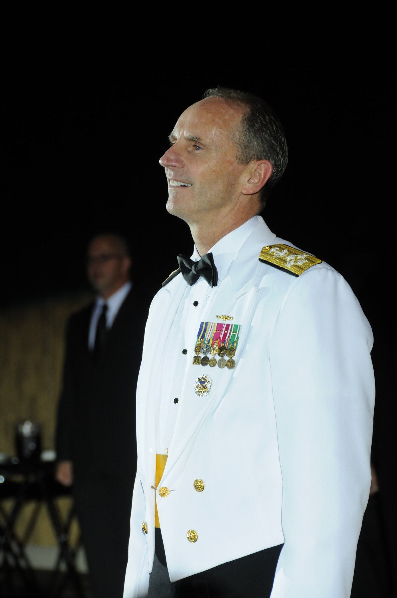 Adm. Jonathan Greenert, Chief of Naval Operations, speaks at the 33rd annual Salute To The Military, Oct. 25, 2011, in Biloxi, Miss.  Every year at Salute to the Military, sponsored by the Mississippi Gulf Coast Chamber of Commerce, one local service member in grade E-6 or below is presented the Thomas V. Fredian Community Leadership Award.  The award honors professional performance and leadership, community involvement and education over the past year.  (U.S. Air Force photo by Kemberly Groue)