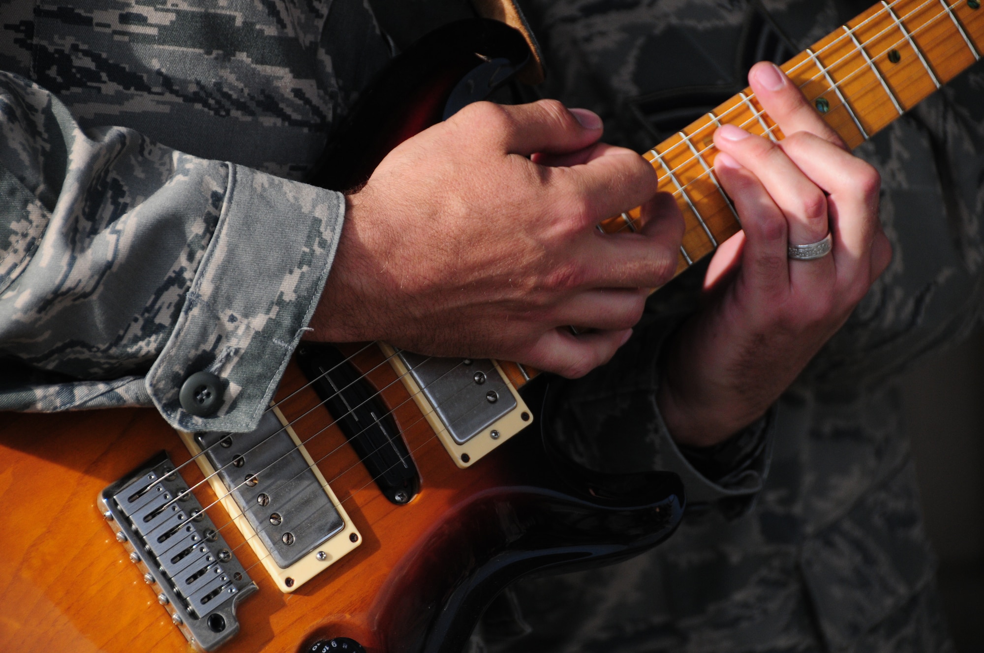 AFCENT band, “Top Cover” performs at Thunder Lab at Kabul International Airport, Kabul, Afghanistan October 26, 2011.  “Top Cover” was performing for coalition forces deployed to the 438th Air Expeditionary Wing.  (U.S. Air Force photo by Senior Airman Amber Williams)