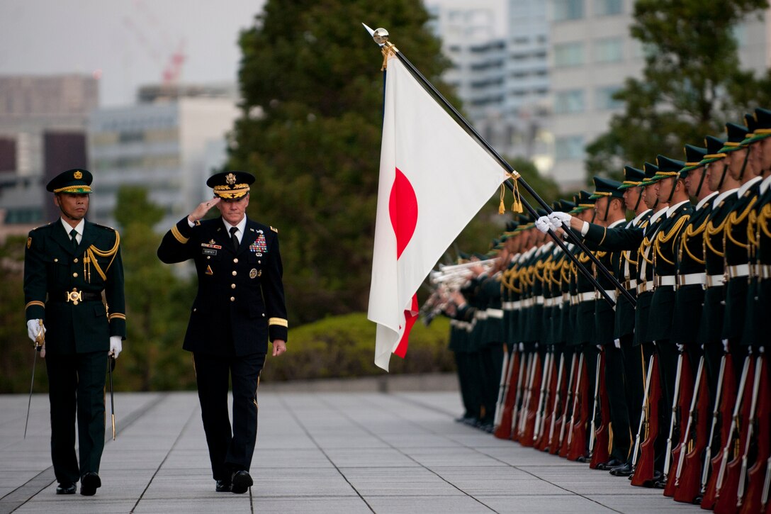 Japanese Honor Guards Participate In A Pass In Review Ceremony For U.S ...