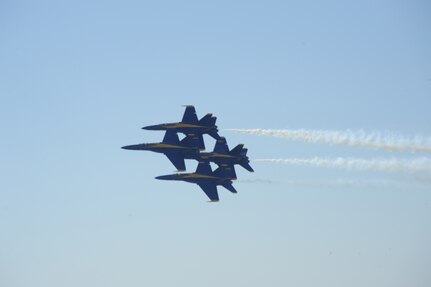 The U.S. Navy Blue Angels perform during the 2011 Randolph Air Force Base Airshow Oct. 29. The Blue Angels who headlined the event have flown more than 10 different aircraft in the teams 65-year history. 
(U.S. Air Force photo/Rich McFadden) 