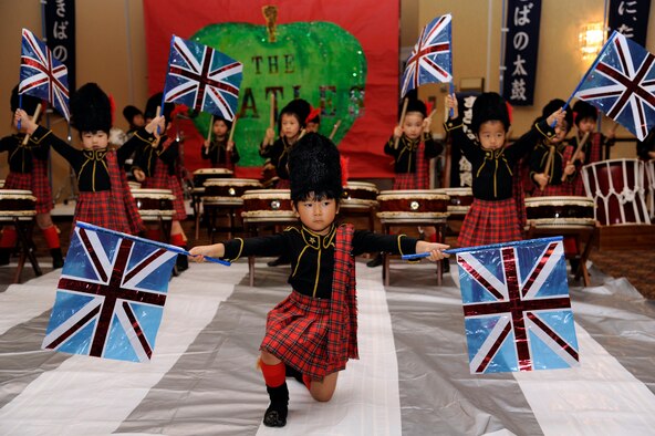 Makibano kids perform during the opening ceremony of the 24th annual Japan Day at Misawa Air Base, Japan, Oct. 29. Japan Day is an opportunity for Misawa residents and their families to immerse themselves in various aspects of the Japanese culture. (U.S. Air Force photo/Tech. Sgt. Marie Brown) 


