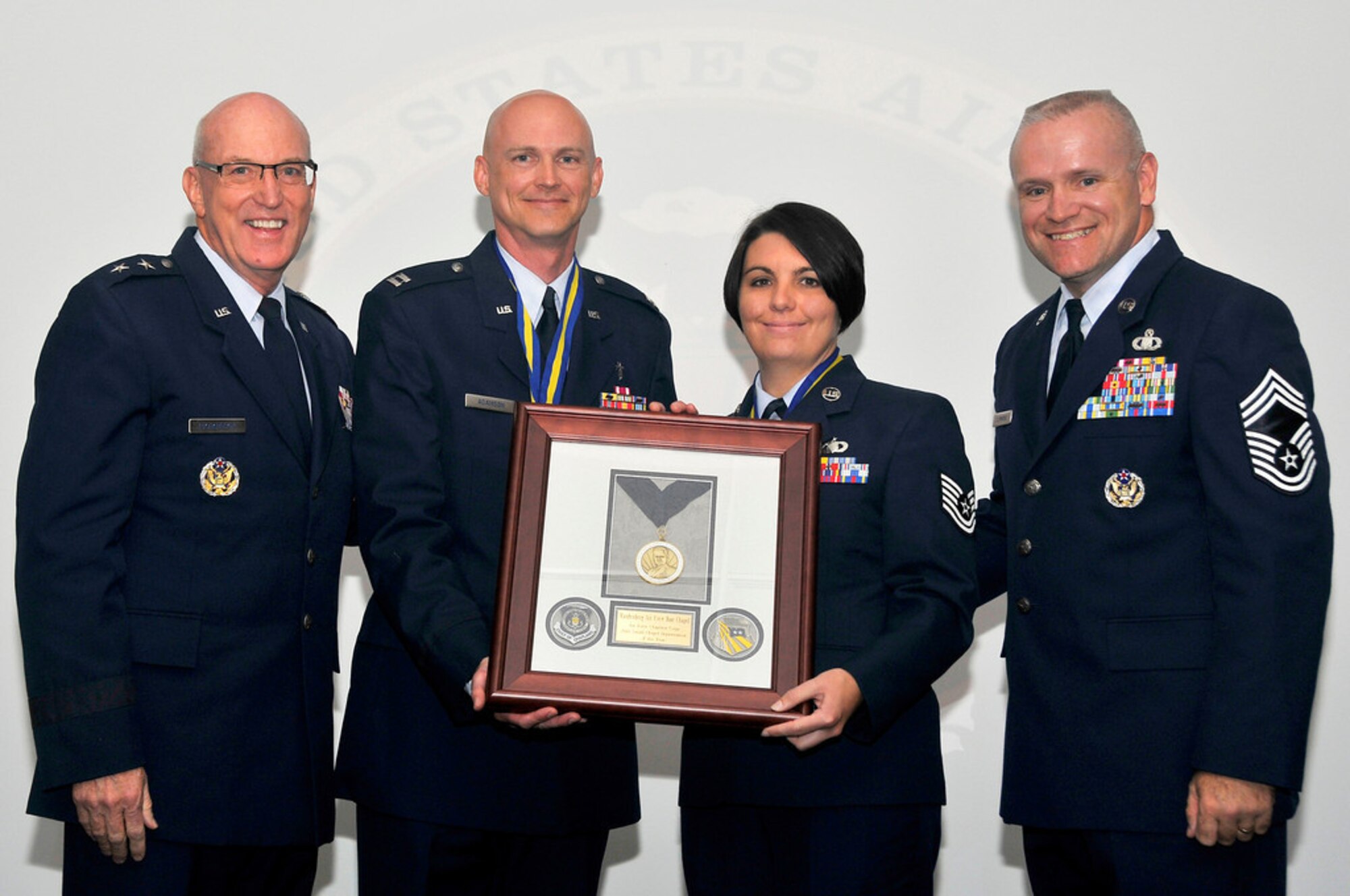 VANDENBERG AIR FORCE BASE, Calif. - The Vandenberg Chapel received the 2010 Robert P. Taylor Outstanding Small Chapel Organization Award during an official ceremony in Washington, D.C., Tuesday, Aug. 9, 2011. (Courtesy photo)