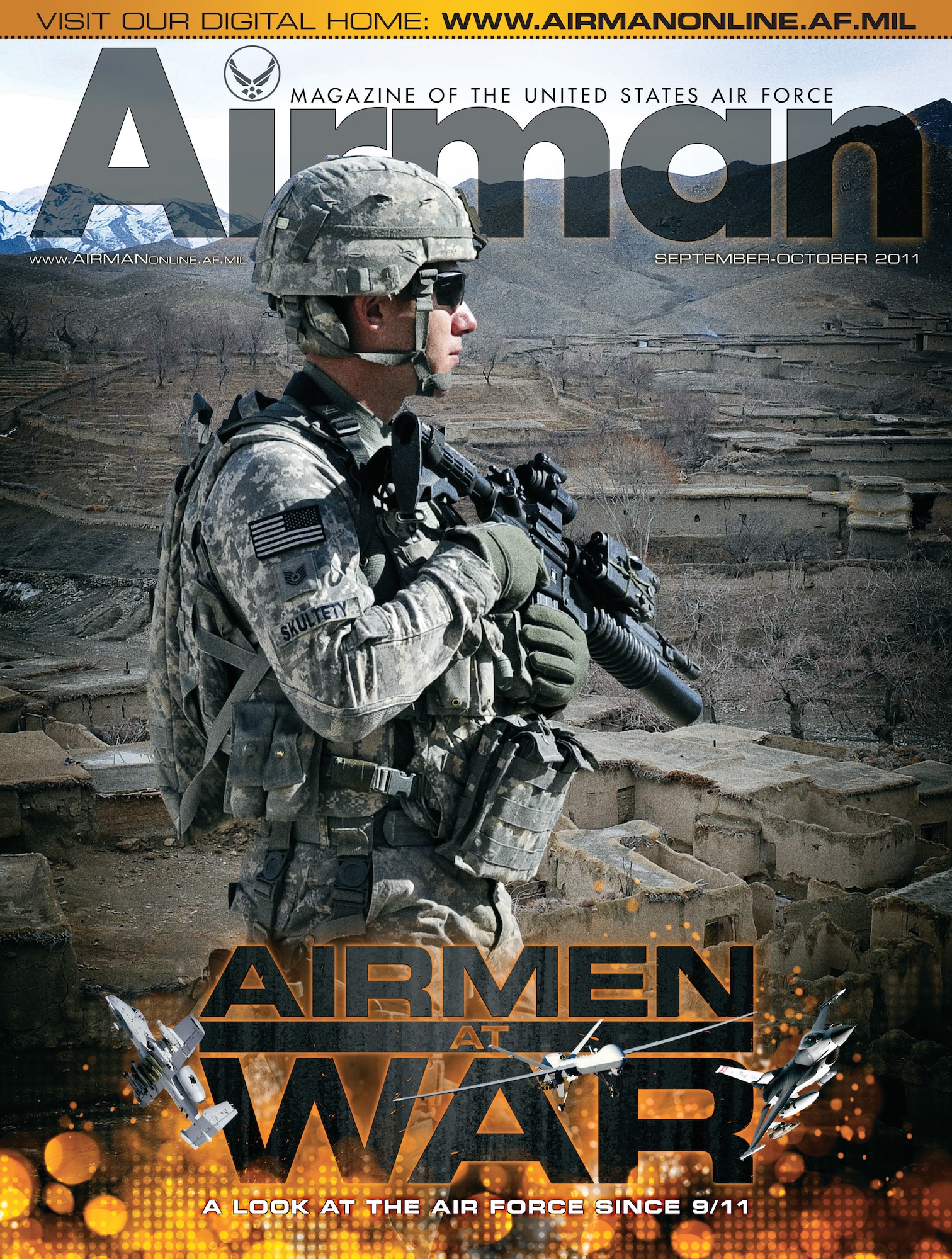 The cover page of the last print issue of Airman magazine. (U.S. Air Force graphic/Luke Borland)