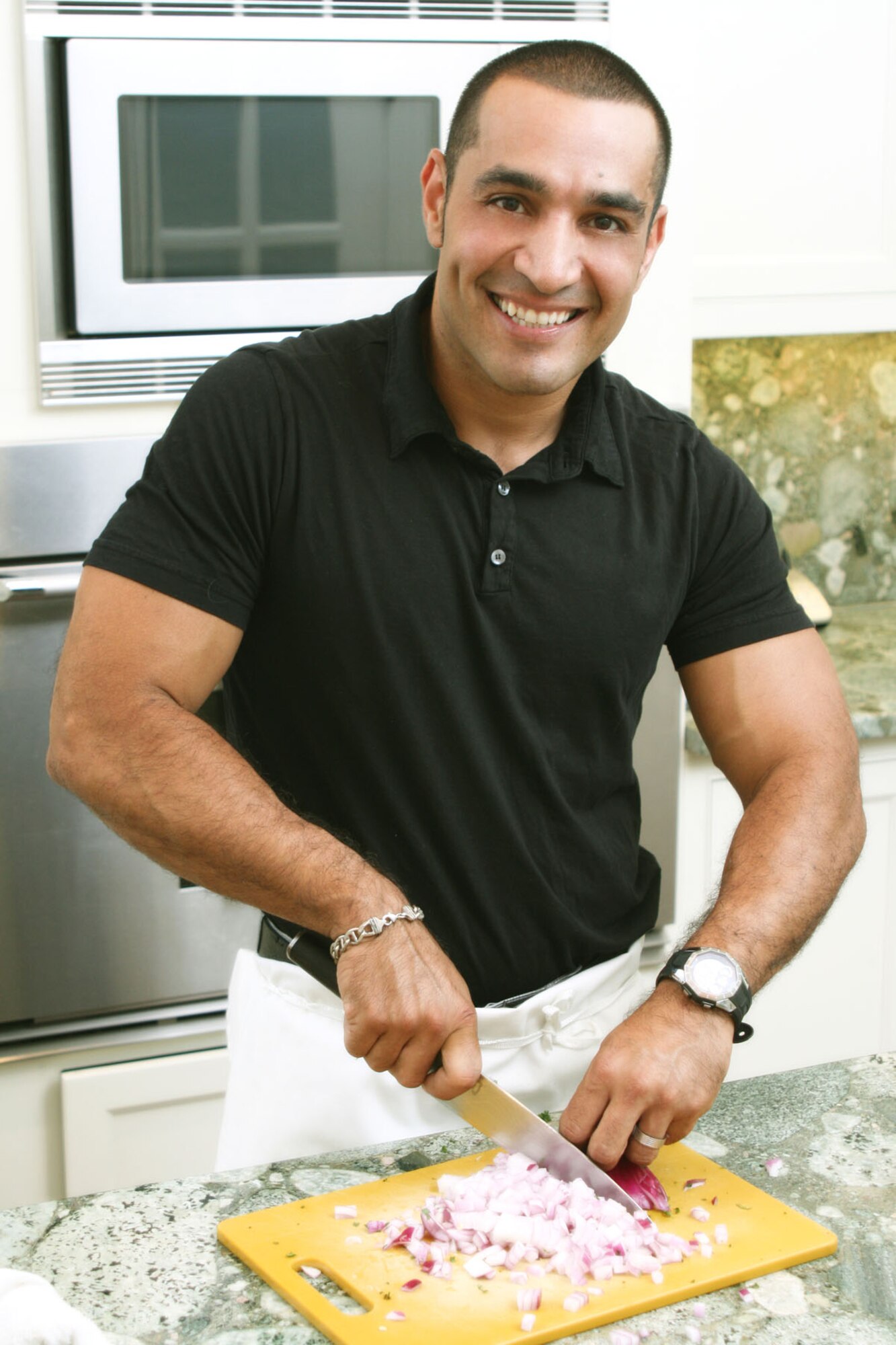 Celebrity Chef Herb Mesa will attend the Minuteman Commons grand opening Sept. 8 to recognize the winner of the Air Force Fit Family “Cook It Up” Healthy Recipe Contest, Tech. Sgt. Michelle Abrahamsson.