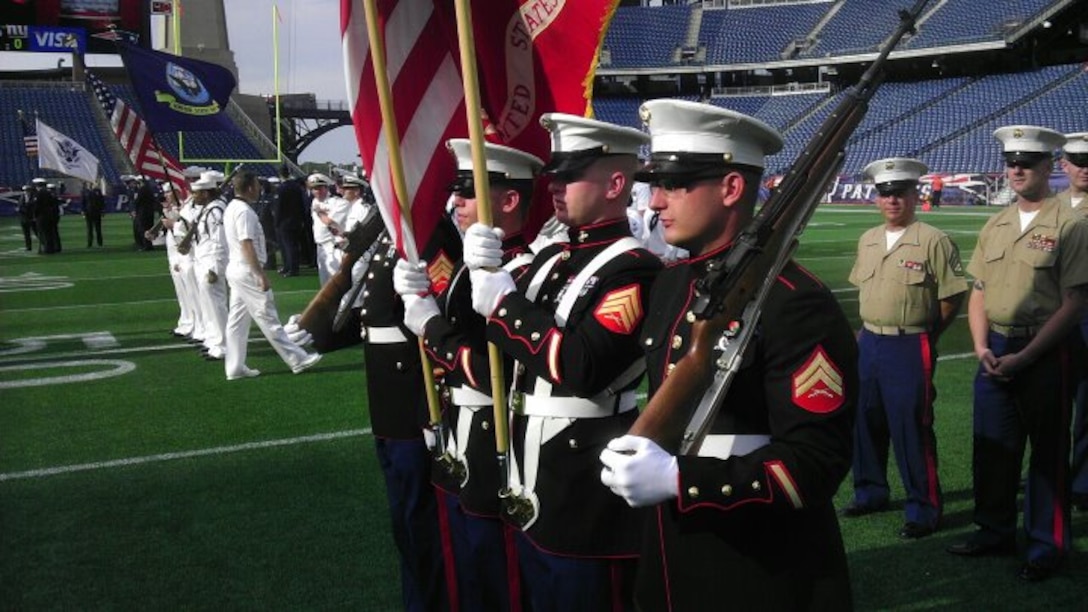 25th Marine Colorguard as part of the Sept 11 Memorial at Gillete Stadium