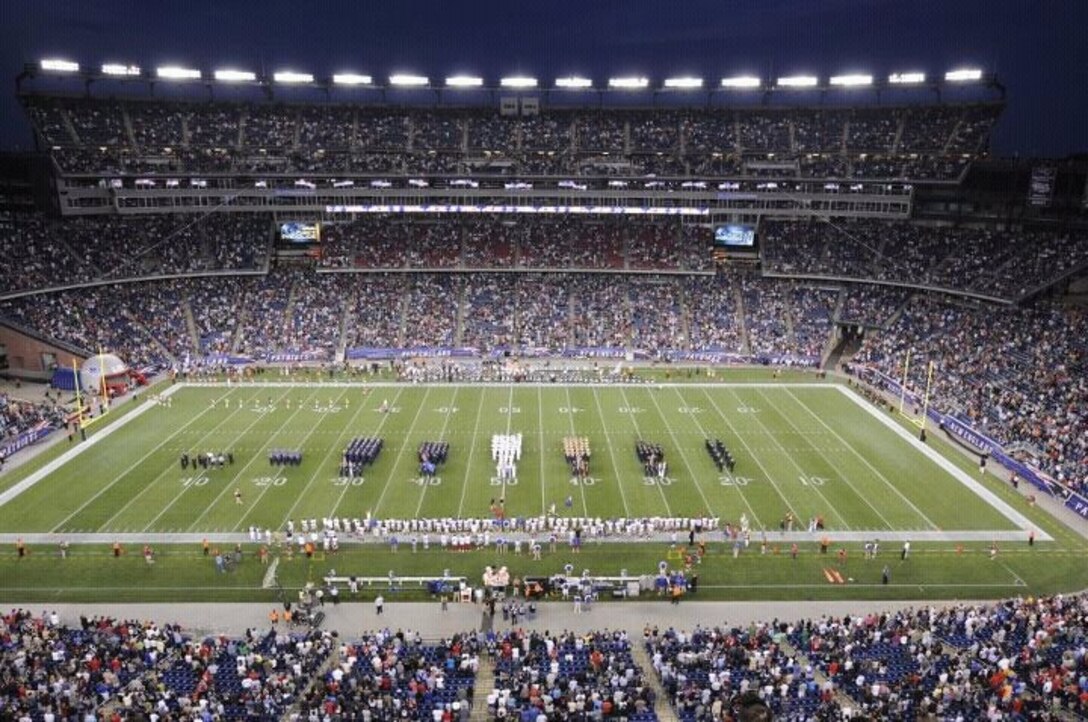 New England Patriots Warming Up Prior To The Game..