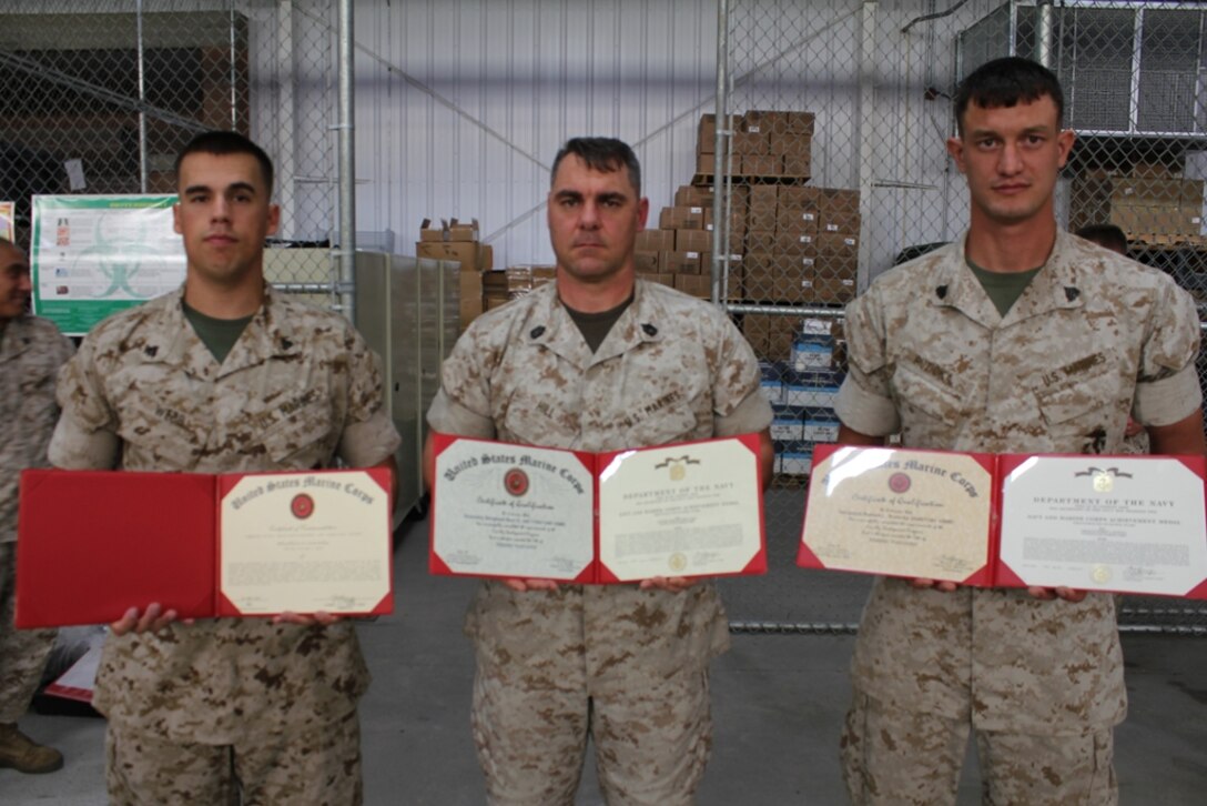 Cpl Webb, GySgt Hill, and Sgt. Ruzicka