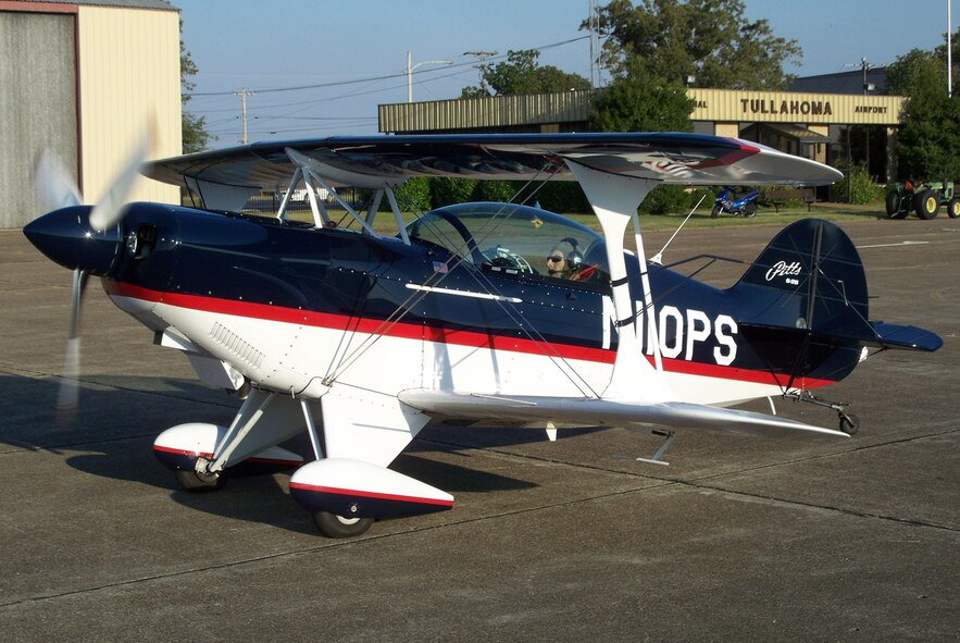 AEDC’s Tom Hartvigsen maneuvers his aerobatic airplane, a Pitts S-2B, for a flight from Tullahoma Regional Airport. (Photo provided)

