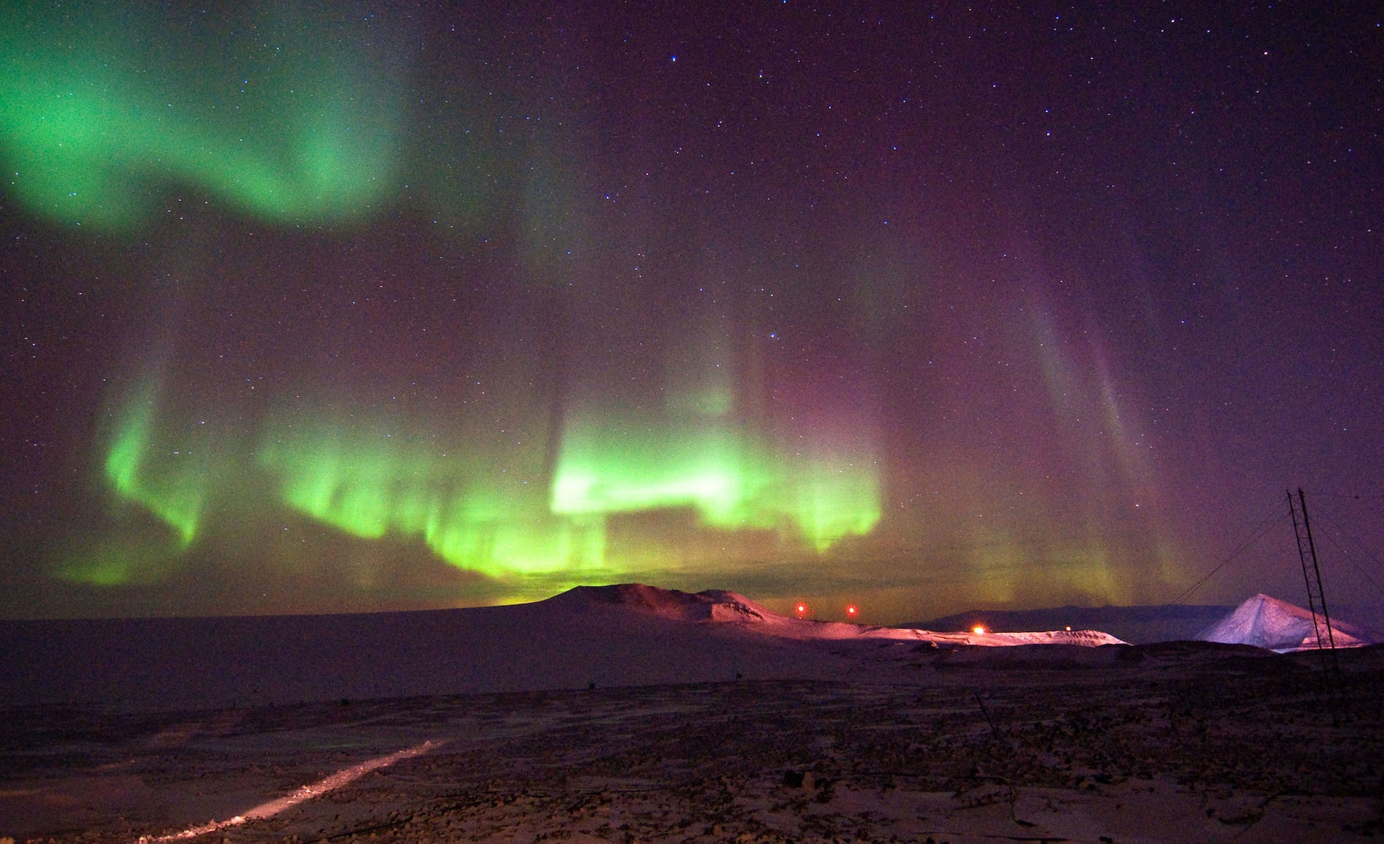 The Northern Lights are known as the Aurora Borealis. In Antarctica, they are the Aurora Australis. Chief Master Sgt. Michael Beck was treated to this amazing display near the end of his deployment down under in the frozen tundra. (Photo by Zhibin Yu)
