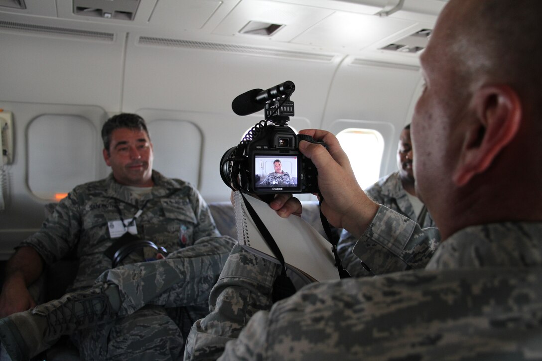 Master Sgt. James Sandbothe, 932nd Airlift Wing Civil Engineering Flight,  talks to Tech. Sgt. Gerald Sonnenberg about his loaded CEF training schedule for the drill weekend.  Every Unit Training Assembly is busy with classes, online courses and hands-on activities.  (U.S. Air Force photo/Tech. Sgt. Chris Parr)