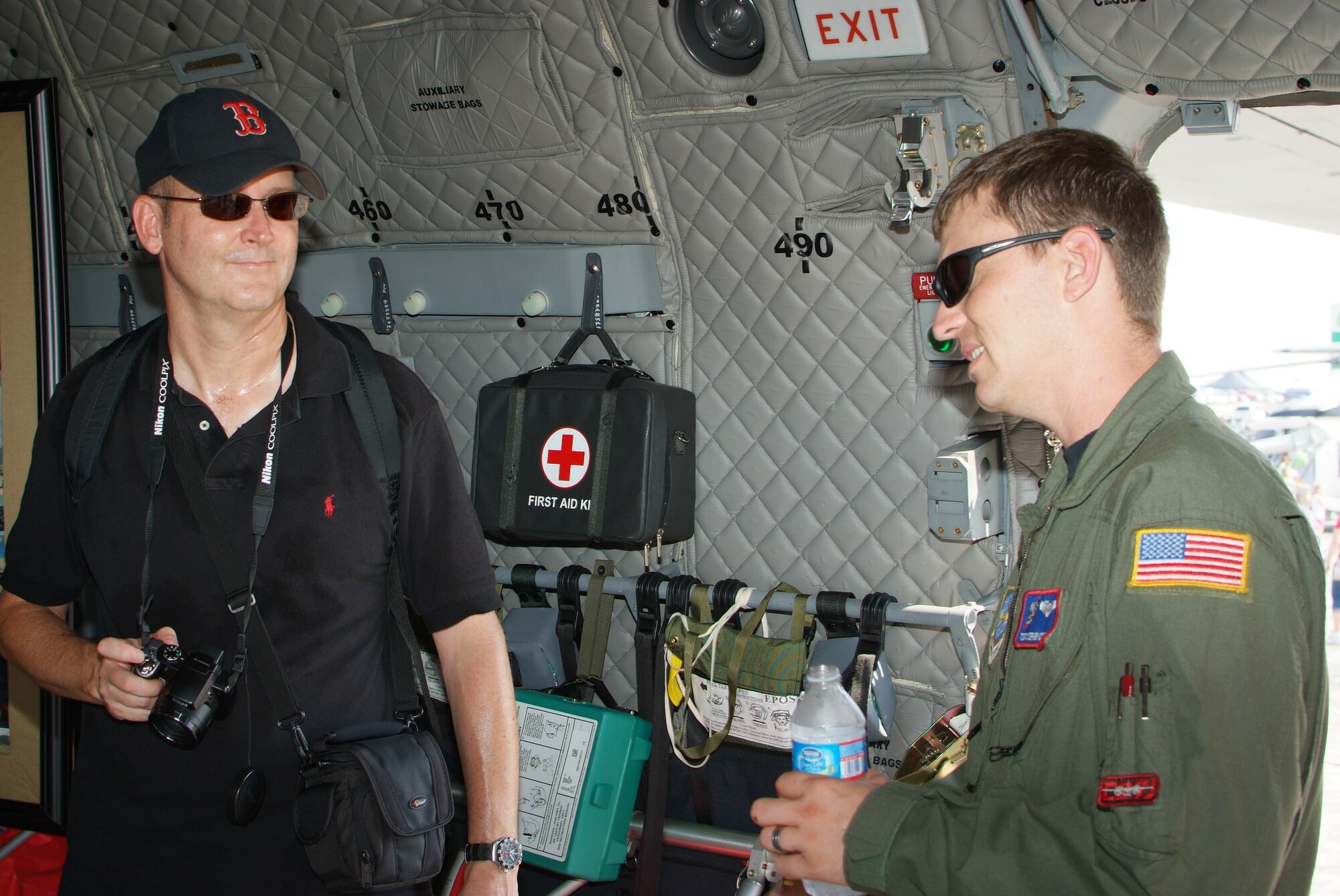Recruiters from the 179th Airlift Wing and 200th REDHORSE Squadron interact with the crowd at the Cleveland Air Show in Cleveland, OH, September 3, 2011. All branches of the U.S. Military were preset as well as recruiters representing each at the event taking place at Burke Airport on the shores of Lake Erie.
(U.S. Air Force Photo by Staff Sgt. Robert J. Koehler)( Released)