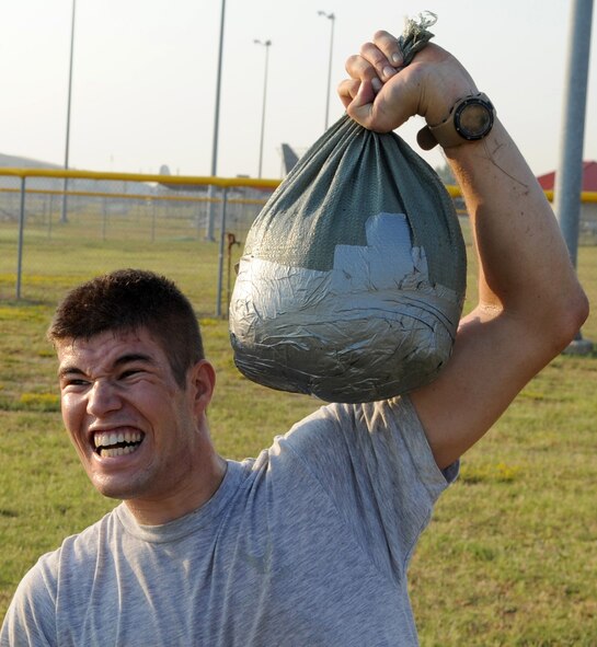 Airman 1st Class Andrew Beyer, 2nd Security Forces Squadron, participates in tryouts for the 2 SFS Global Strike Challenge team Sept. 1. Seven Barksdale Airmen will be on the 2 SFS team which will compete for the Charlie Fire Team Trophy during their portion of the challenge in November. (U.S. Air Force photo/2nd Lt. Tori Lalich)(RELEASED)