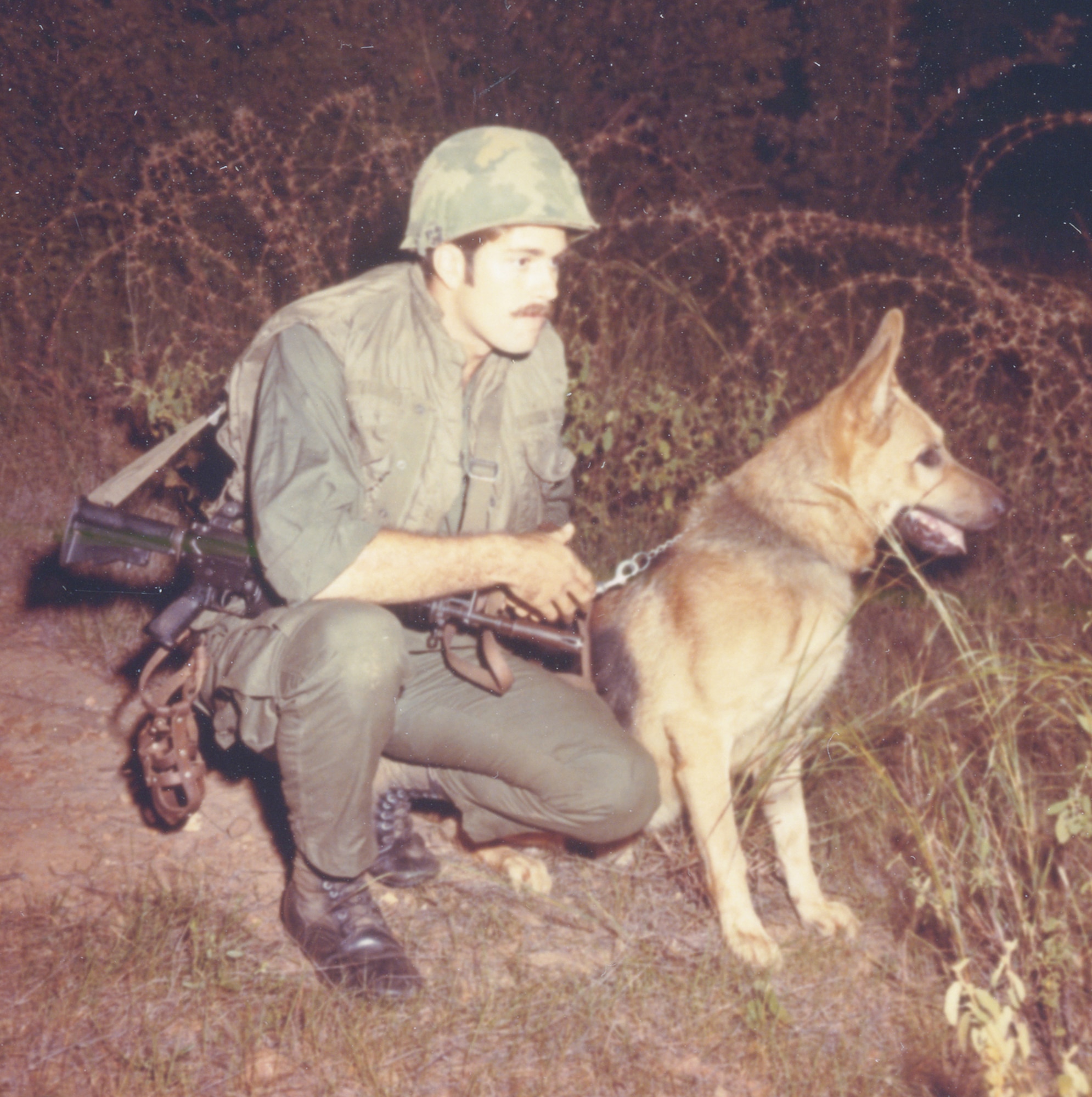 U.S. Air Force dog handlers used a shortened version of the M16, the GAU-5/A. (U.S. Air Force photo).