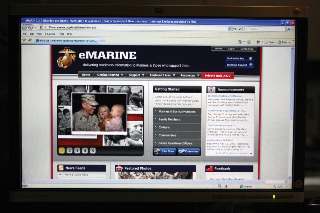 eMarine is a secure social media site that helps commands, Marines and family members communicate.