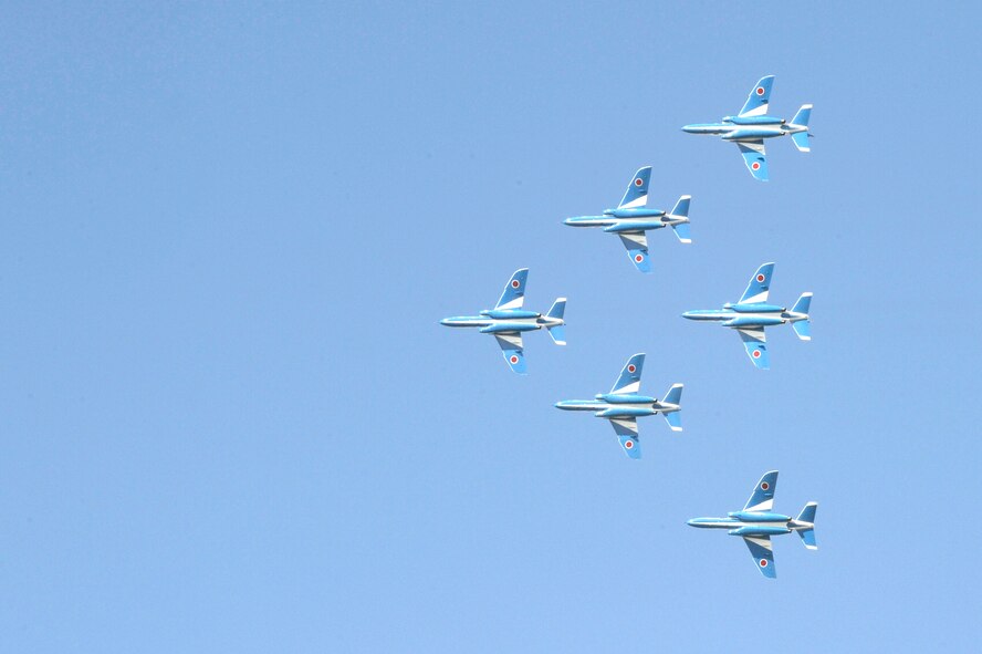 MISAWA AIR BASE, Japan - The Japan Air Self-Defense Force demonstration team "Blue Impulse" performs an aerial maneuver during Misawa's 32nd-annual air fest Sept. 4. Air Fest 2011 was an opportunity for approximately 100,000 attendees to see eight aerial demonstrations with 19 static displays of JASDF, U.S. Air Force, U.S. Navy aircraft and private aircraft operators. Air Fest 2011 also marked the last flight of Miss Veedol, a single-engine aircraft that, in 1931, flew non-stop across the Pacific Ocean from Sabishiro Beach, Misawa, Japan to Wenatchee, Washington, U.S. (U.S. Air Force photo/Tech. Sgt. Marie Brown)