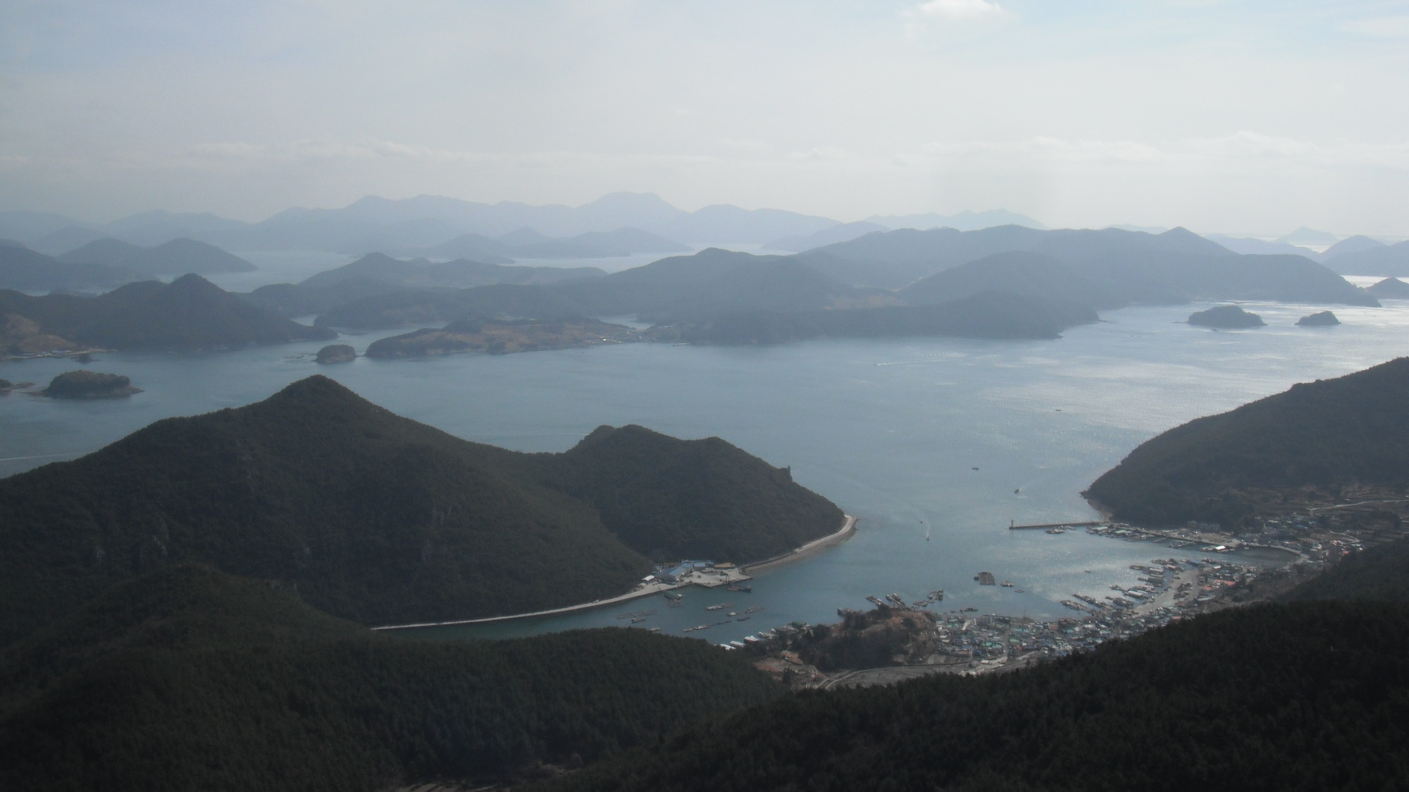 Many islands of Hallyeohaesang National Park are visible from the summit of Mt. Mireuksan in Tongyeong City, Republic of Korea. (U.S. Air Force photo/Staff Sgt. Eric Burks)