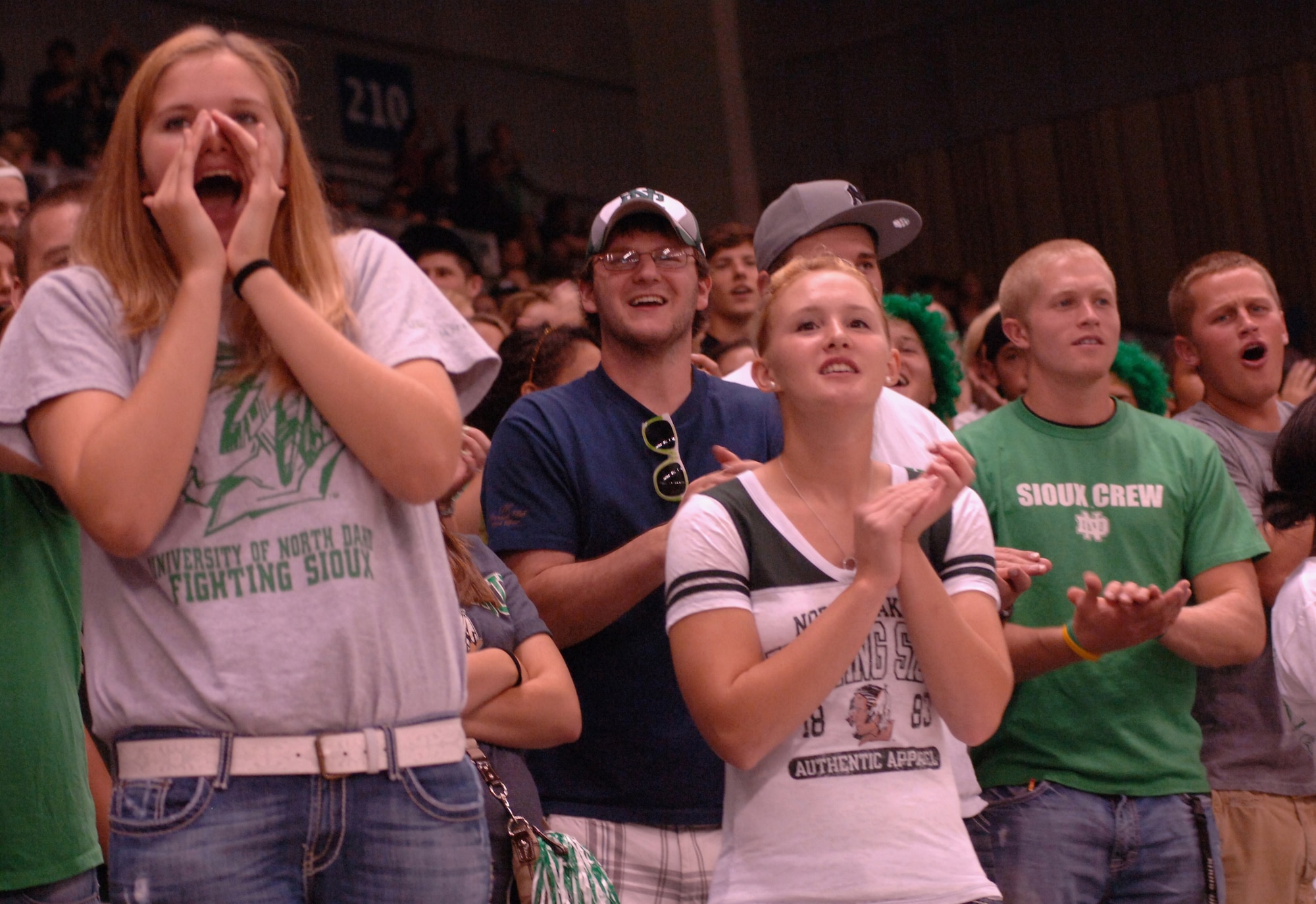 Hundreds of servicemembers and their families– including those from the 319th Air Base Wing at Grand Forks Air Force Base - helped pack the stands at a football game for the University of North Dakota’s 14th Annual Maury Rothkopf Military Appreciation Day on Sept. 1. (U.S. Air Force photo/Tim Flack)