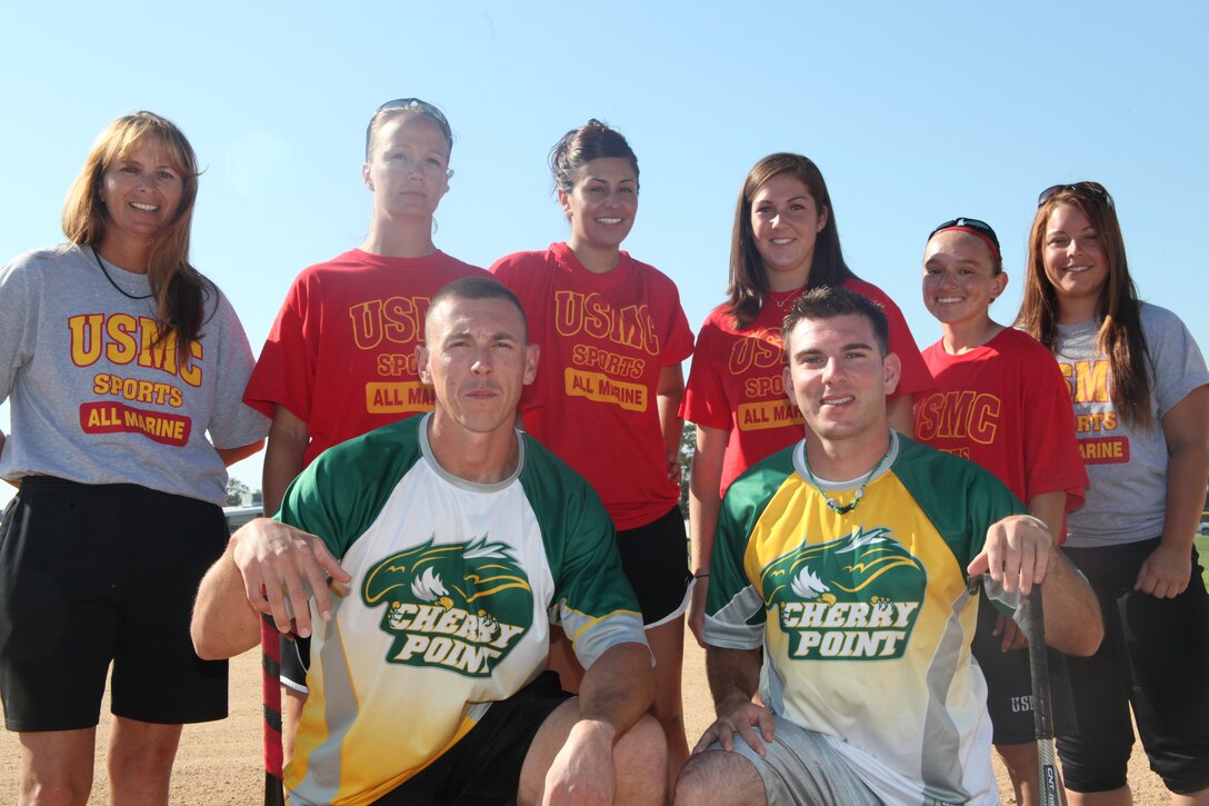 Eight Cherry Point Marines and Sailors were selected to compete with the men and women’s All-Marine softball teams against the other branches of the U.S. military during the 2011 Armed Forces Softball Championships in Pensacola, Fla., Sept. 17-24.