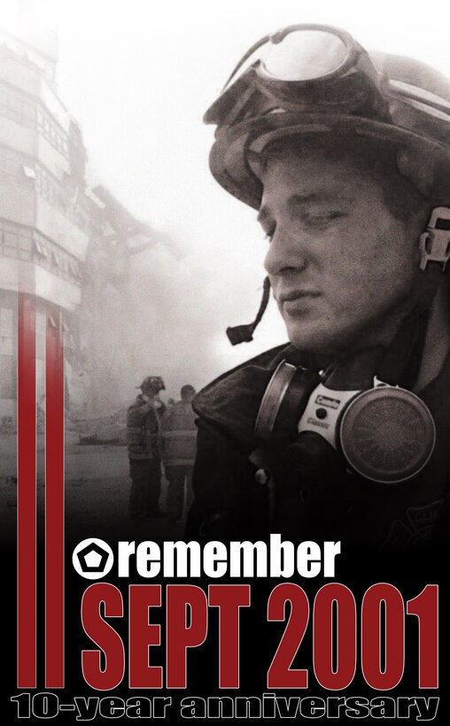 September 11, 2011, marks the tenth anniversary of the terrorist attacks that claimed the lives of nearly 3,000 innocent people. (U.S. Air Force graphic/Tech. Sgt. Tim Jenkins)