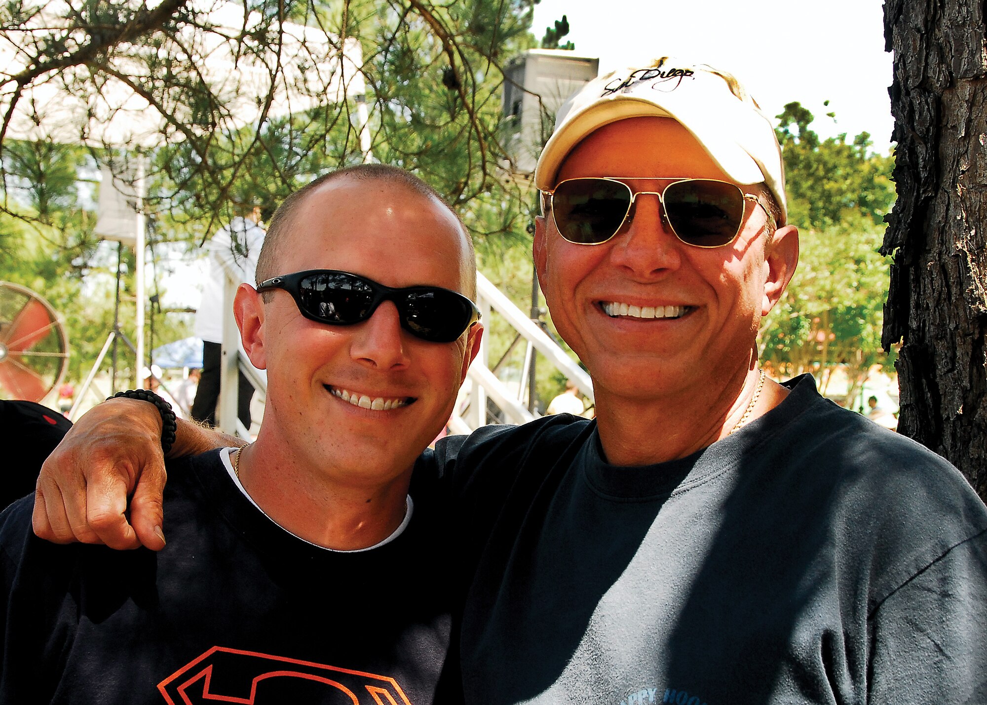 The importance of family can't be understated, according to Chief Master Sgt. Duke, shown with his son, Tech. Sgt. Owen Duke Jr., a loadmaster with the 357th Airlift  Squadron.