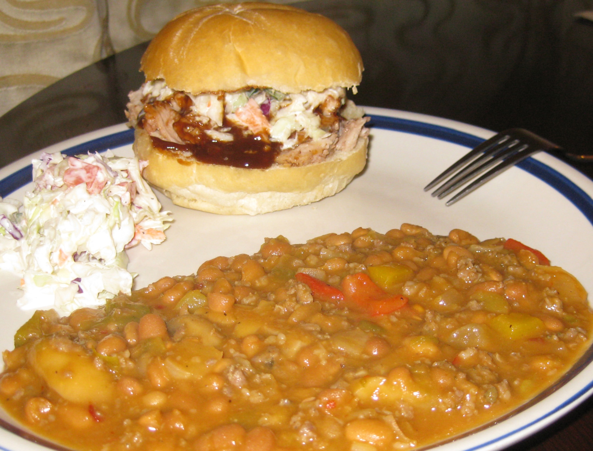 RAF MILDENHALL, England -- Mike's Beans: Usually made with pulled pork but they go great with just about anything off the grill. (U.S. Air Force photo/Tech. Sgt. Neal Joiner) 
