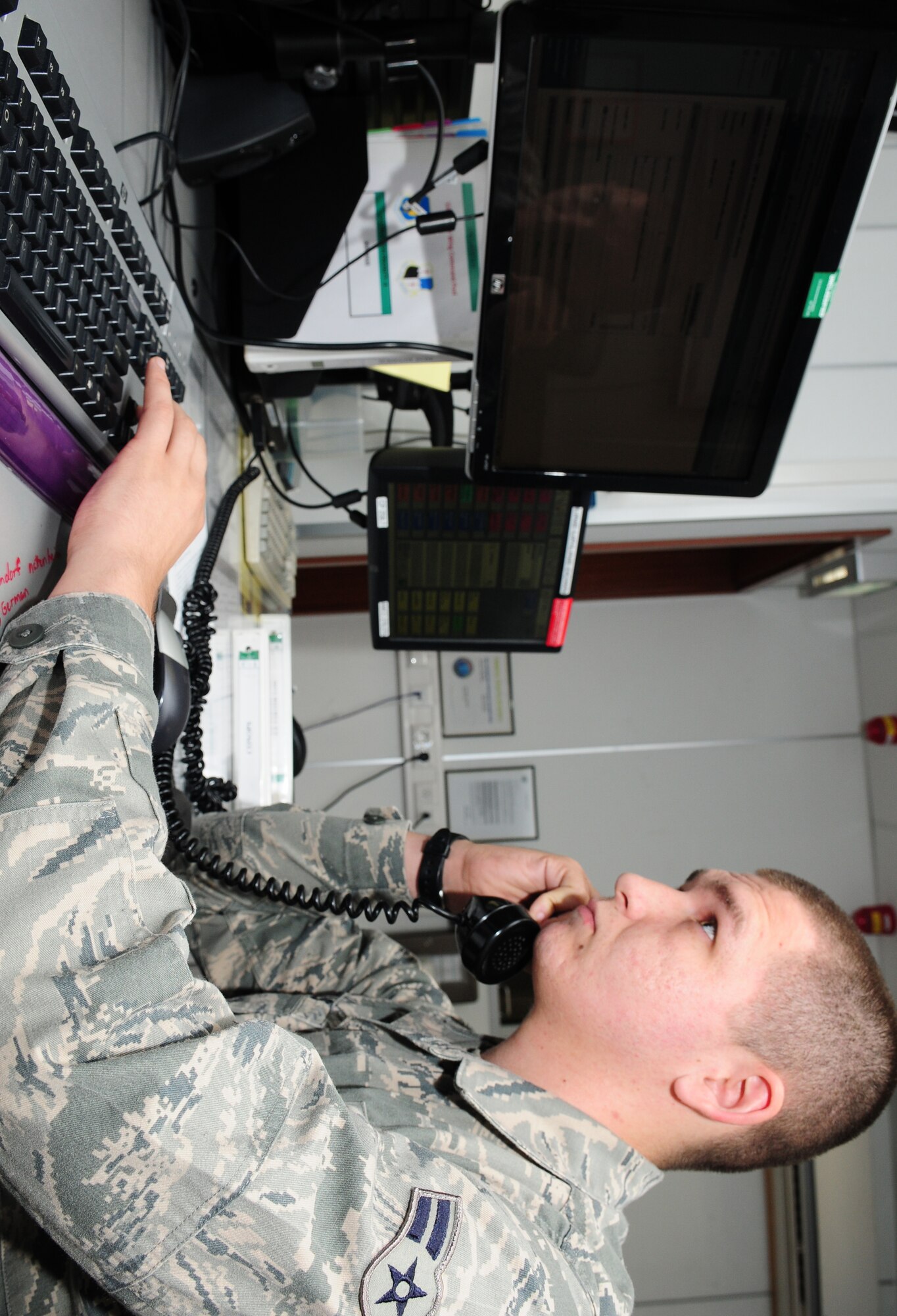 SPANGDAHLEM AIR BASE, Germany – Airman 1st Class Christopher Mills, 52nd Fighter Wing Command Post emergency action controller, is the Super Saber Performer for the week of Sept. 9-15. (U.S. Air Force photo/Airman 1st Class Matthew Fredericks)