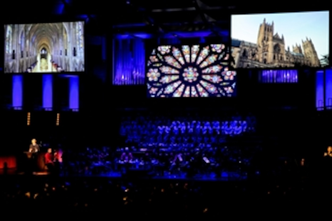 Washington National Cathedral's "A Call to Compassion," a commemoration of the 10th anniversary of 9/11, is hosted at the Kennedy Center in Washington, D.C., Sept. 9, 2011. Defense Secretary Leon E. Panetta addressed the audience at the event.