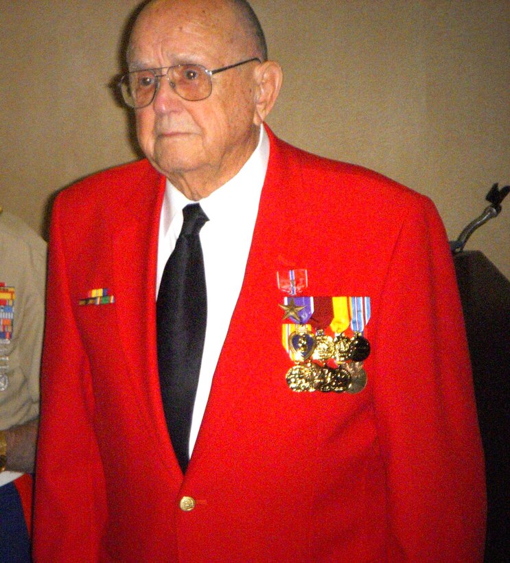 After 66 years, Navy Corpsman Bill “Doc” Lynne, George Company, 2d Battalion, 5th Marines, 1ST MARDIV was awarded the Bronze Star with “V” attachment for heroic action during the Battle for Okinawa by Major General Lawrence D. Nicholson.