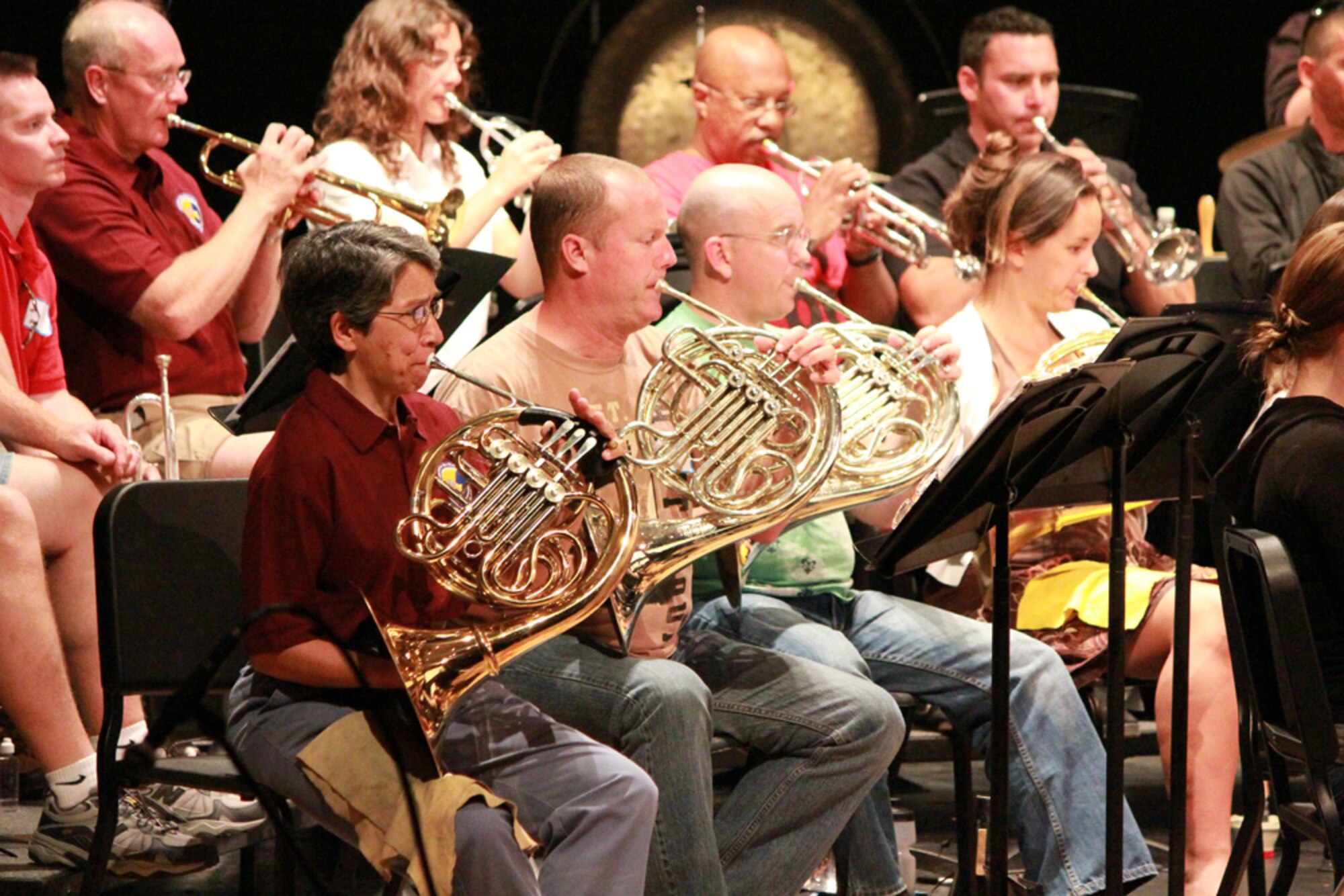 The combined Air National Guard Bands of California rehearse and record in Oxnard CA. The CD titiled "Flag of Stars" captures the optimism and grandeur of the United Stated through the music of foreign composers.

Photo by SrA Rich Smith