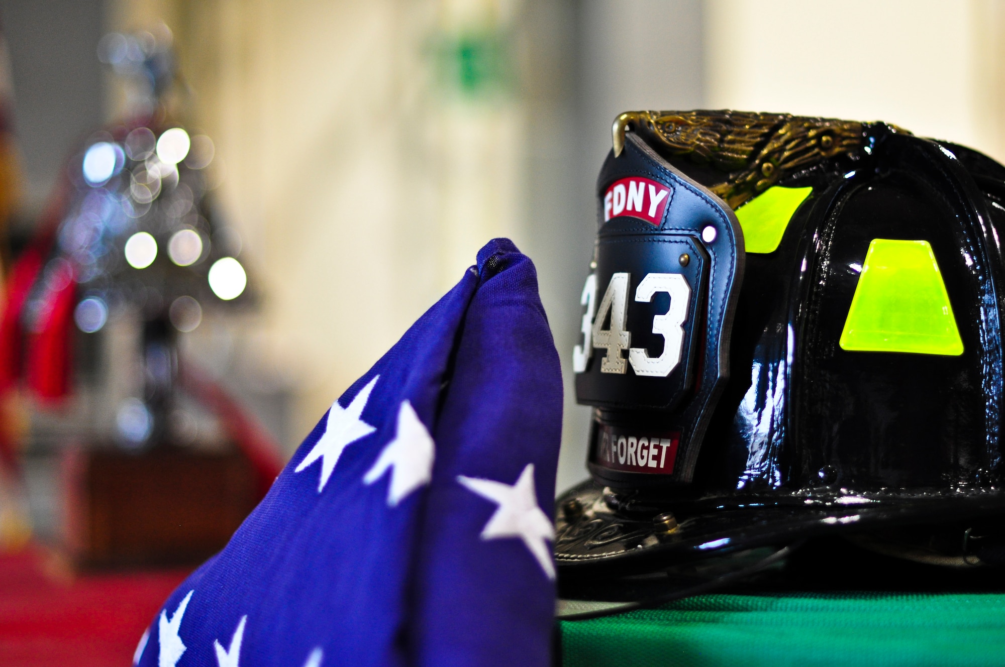 “We will never forget,” is a phrase many Americans have heard thousands of times since Sept. 11, 2001, but for some the words go a bit deeper. The 51st Civil Engineer Squadron fire department held a ceremony here Sept. 11, 2011, to remember and honor the firefighters who lost their lives that fateful day. (U.S. Air Force photo/Tech. Sgt. Chad Thompson)