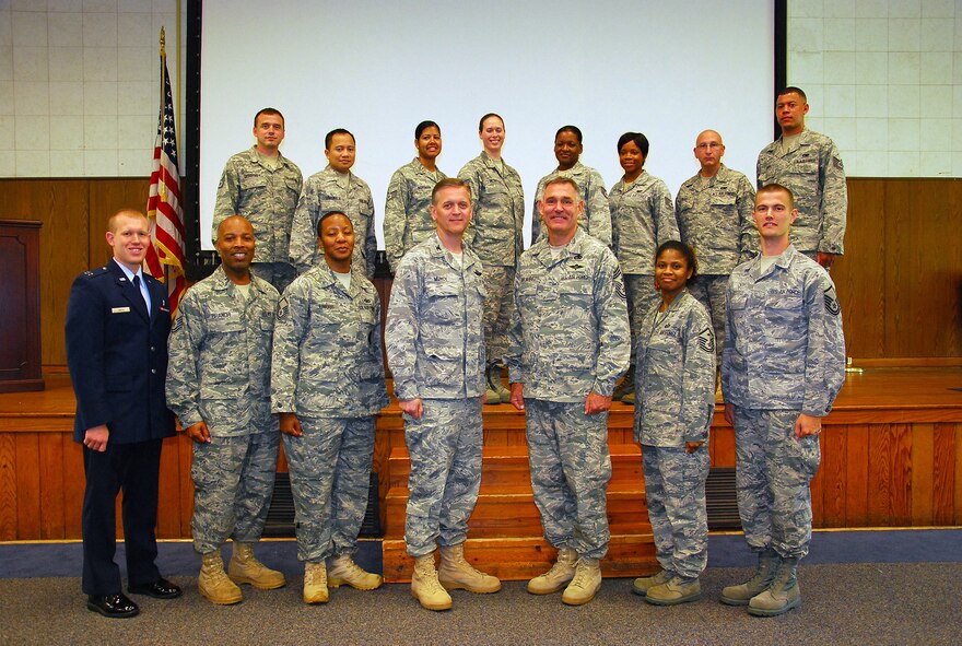 JOINT BASE ANDREWS, Md. -- The 459th Air Refueling Wing held its second Non-comissioned officer and Senior Non-commissioned officer induction ceremony of 2011 in the Wing Auditorium here, Sept. 11, 2011. The induction ceremonies are sponsored by the wing's Top 3 organization and will be held at multiple times throughout the year for Airmen who have made the NCO and SNCO ranks. (U.S. Air Force photo/SrA Amber Russell)