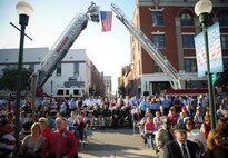 Members of the Valdosta Ga. community attend the 10th anniversary of 9/11 remembrance ceremony on Sept. 11, 2011 to honor lives lost on that “terrible Tuesday”. The ceremony honored the 2,977 men and women who died during the attacks on Sept. 11, 2001. (U.S. Air Force photo by Airman 1st Class Paul Francis/Released)
