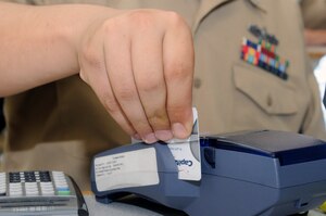 The Joint Base Charleston - Weapons Station Galley now accepts credit and debit cards to make it easier for Sailors to pay for their meals. (U.S. Navy photo/Mass Communications Specialist Jennifer Hudson)