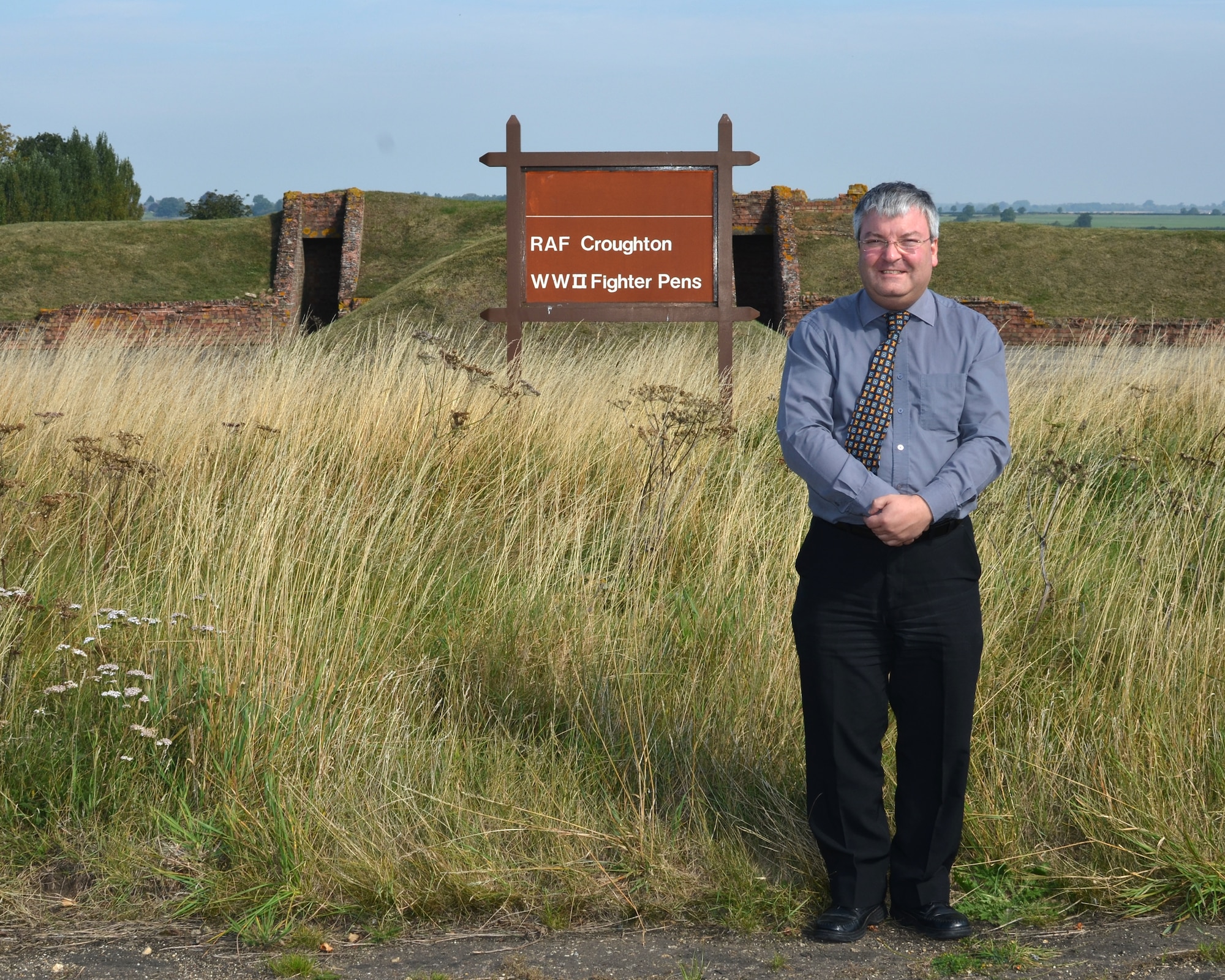 RAF CROUGHTON, United Kingdom - Kevin Bartof has worked for the last two years to get the World War II fighter pens here recognized by the English Heritage Foundation. The pens were built when RAF Croughton was called RAF Brackley 70 years ago. (U.S. Air Force photo by Senior Airman Joel Mease)