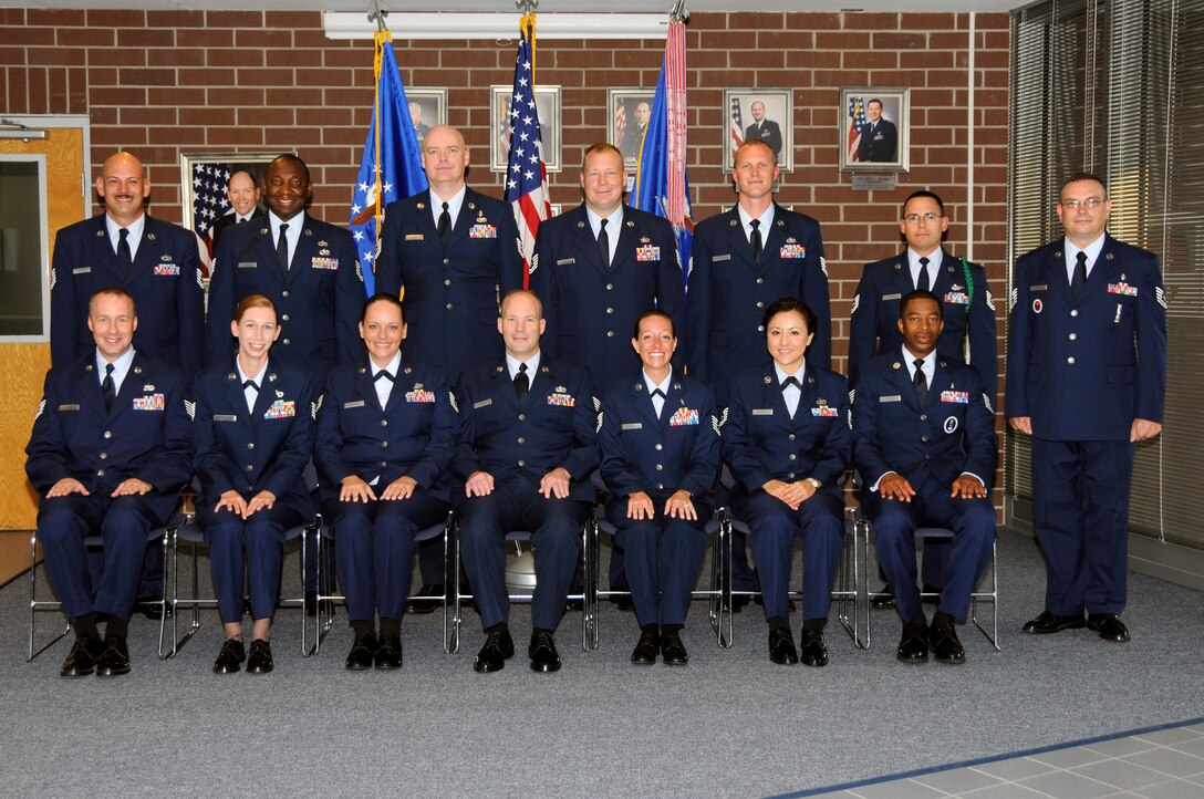 McGHEE TYSON AIR NATIONAL GUARD BASE, Tenn. - NCO Academy Class 11-6, K-Flight, gathers at The I.G. Brown Air National Guard Training and Education Center here, July 11, 2011.  (U.S. Air Force photo by Master Sgt. Kurt Skoglund/Released)