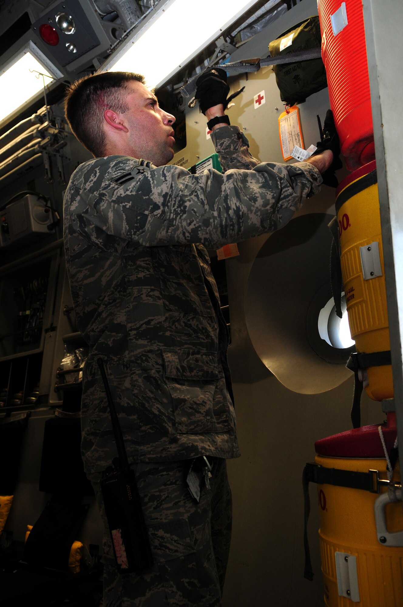 SPANGDAHLEM AIR BASE, Germany – Airman 1st Class Sean Farner, 726th Air Mobility Squadron passenger operations agent, is the Super Saber Performer for the week of Sept. 16-22. (U.S. Air Force photo/Airman 1st Class Matthew Fredericks)
