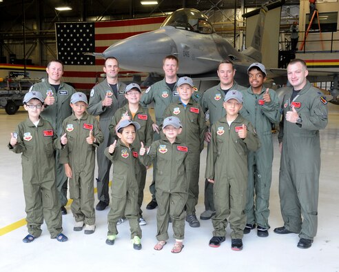 Eight children spent the day with the 388th Fighter Wing Sept. 6 as part of the Pilot For A Day program, a joint effort between the Make-A-Wish Foundation and Hill Air Force Base. (U.S. Air Force photo/Alex Lloyd)