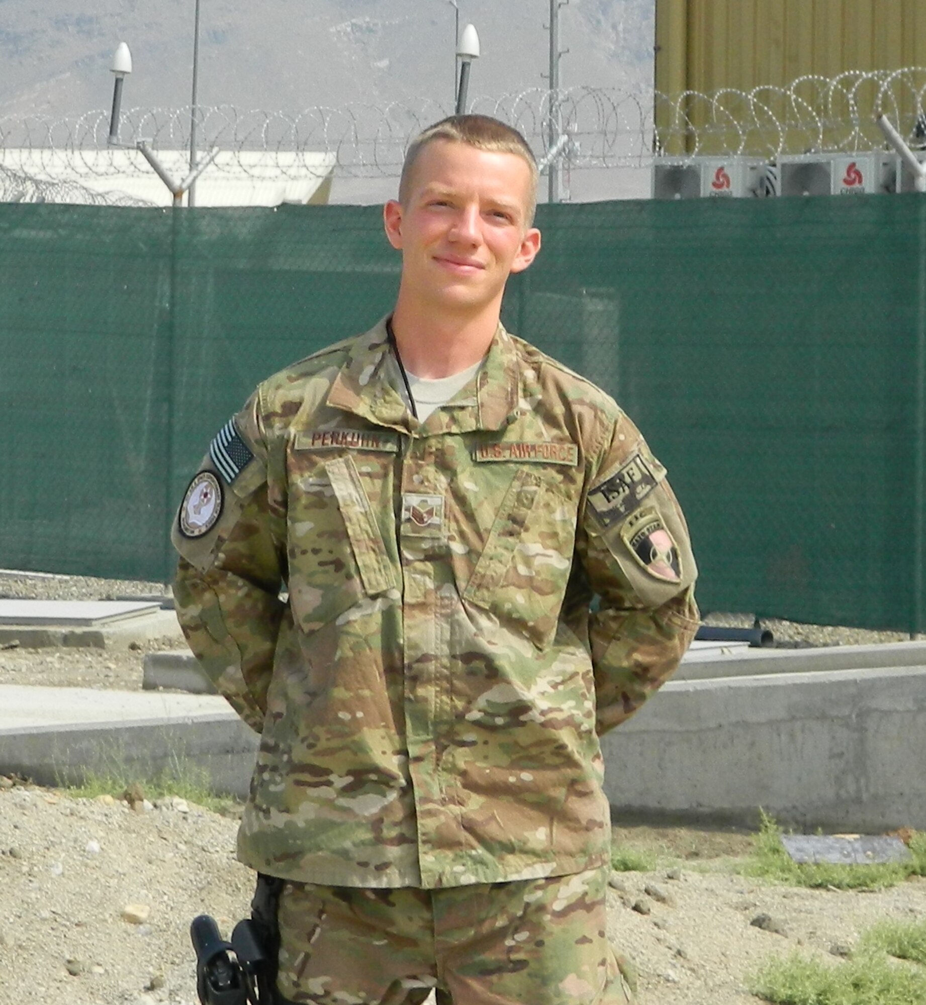 Staff Sgt. Christopher Perkuhn is deployed from the Air Combat Command Communications Support Squadron to 9th Air and Space Expeditionary Task Force-Afghanistan, where he serves as the NCOIC of Network Operations. Perkuhn manages and maintains a $16 million network to provide communications to American warfighters at Kabul International Airport, and ensures all systems are operational 24/7 so users can have access to NIPR and SIPR resources. (Courtesy photo)