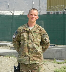 Staff Sgt. Christopher Perkuhn is deployed from the Air Combat Command Communications Support Squadron to 9th Air and Space Expeditionary Task Force-Afghanistan, where he serves as the NCOIC of Network Operations. Perkuhn manages and maintains a $16 million network to provide communications to American warfighters at Kabul International Airport, and ensures all systems are operational 24/7 so users can have access to NIPR and SIPR resources. (Courtesy photo)