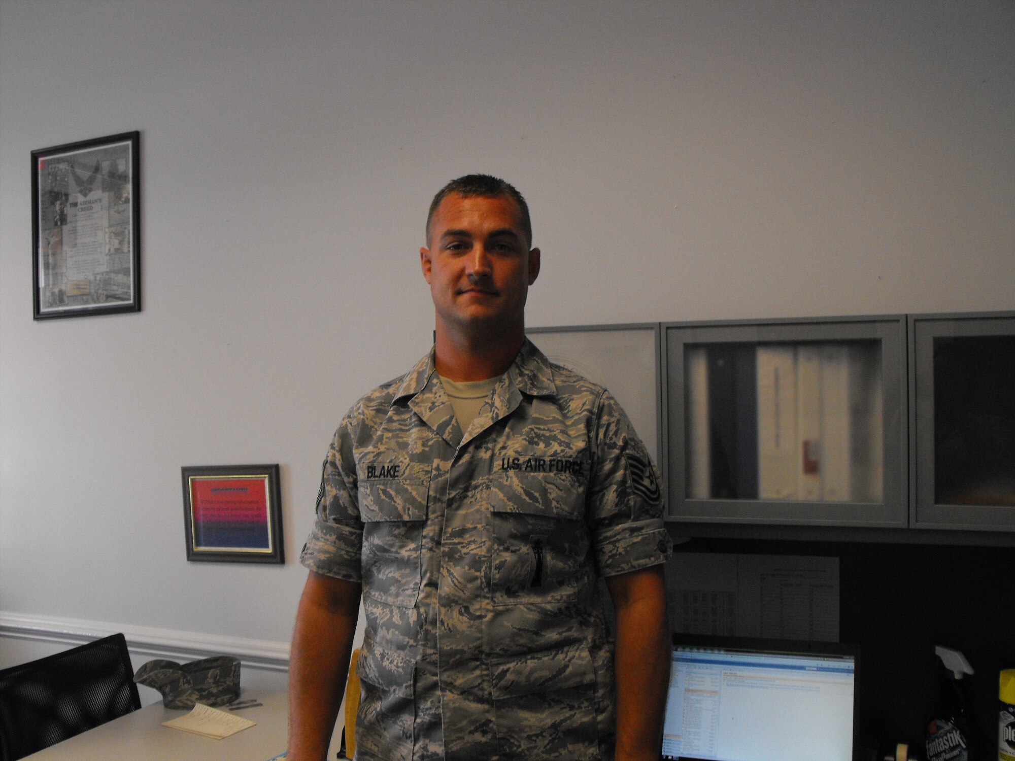 Tech. Sgt. Michel Blake, 337th Recruiting Squadron recruiter assigned to Durham N.C., joined the Air Force nearly 10 years ago because he was tired of living in the small farming community of Whiting, Iowa. Blake also found inspiration to serve his country from the attacks of Sept. 11, 2001.